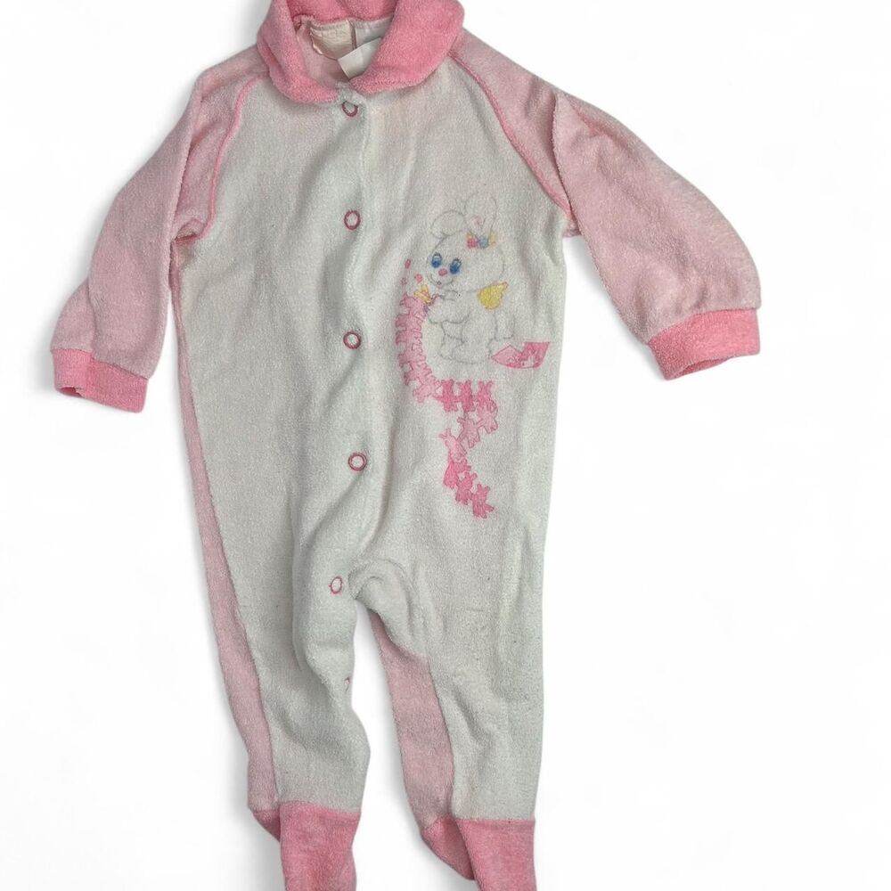 Vintage 1985 Angel Bunny Onesie Size 0-3 months